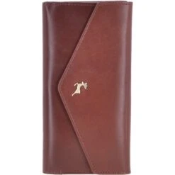 Vegetable Tanned Note, Coin & 8 Card Envelope Purse Chestnut : V-63