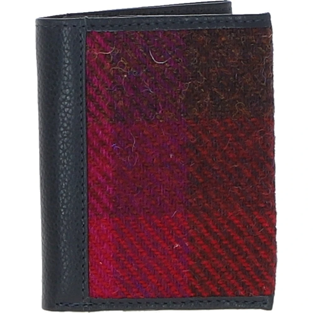 Versatile Leather X Harris Tweed RFID Secure Wallet Navy/Pink: TW-17-06-NP