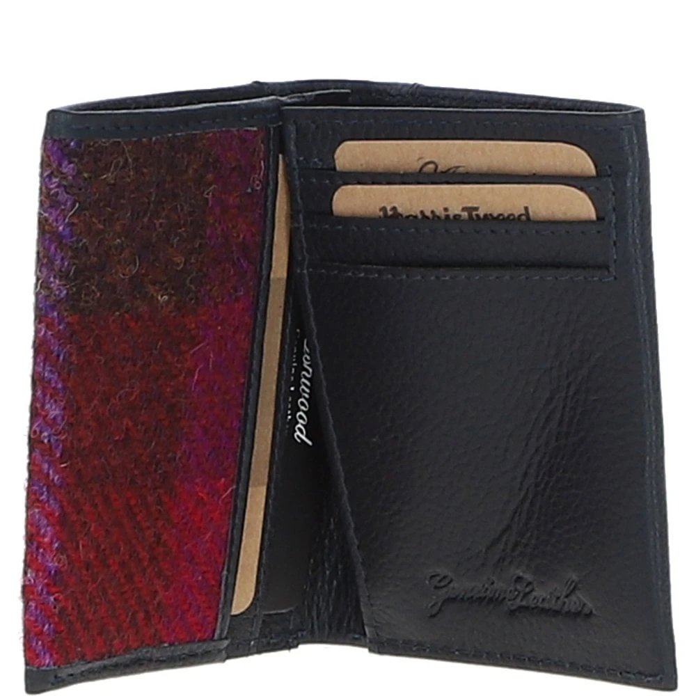 Versatile Leather X Harris Tweed RFID Secure Wallet Navy/Pink: TW-17-06-NP - Image 2