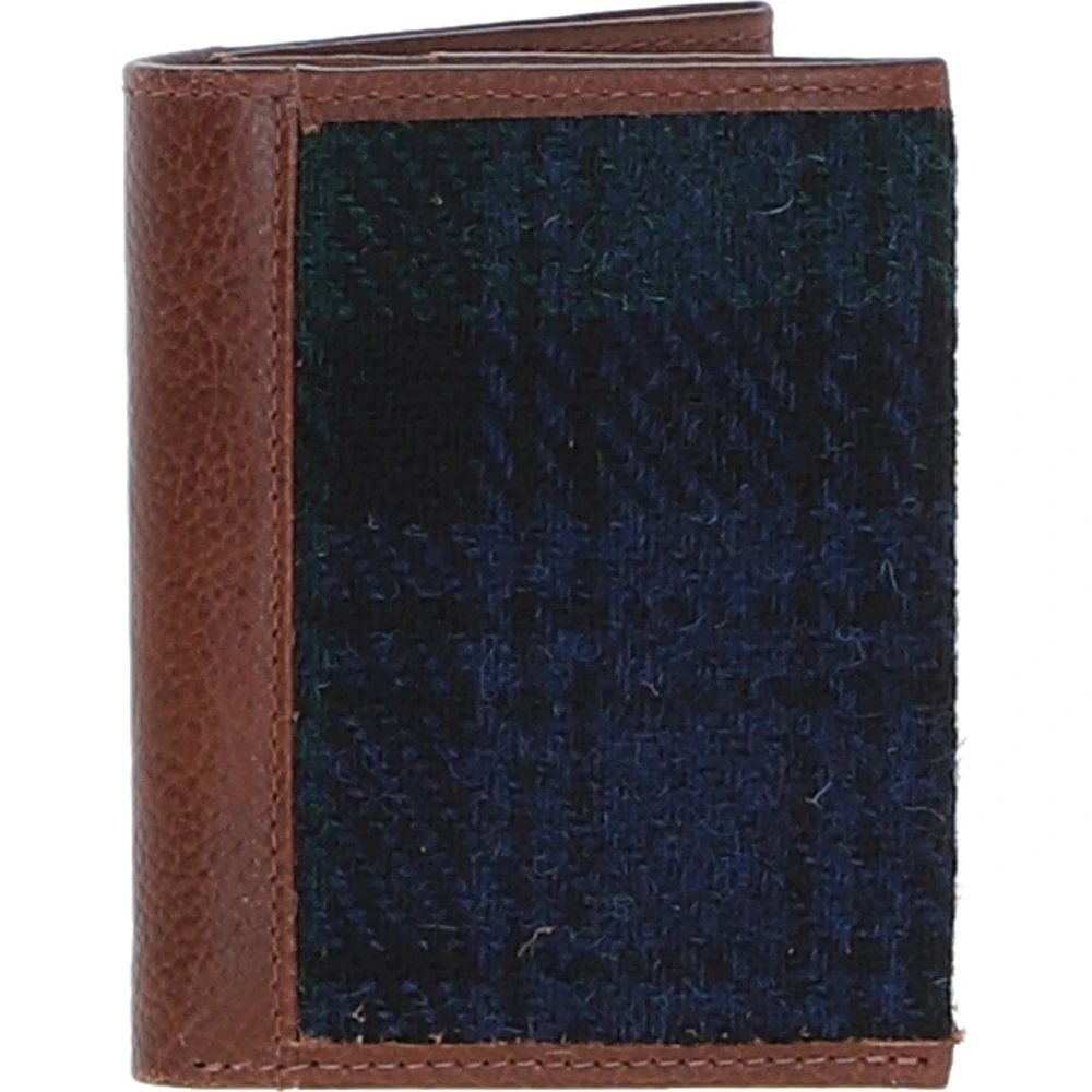 Versatile Leather X Harris Tweed RFID Secure Wallet Tan/Watch: TW-17-04-TW