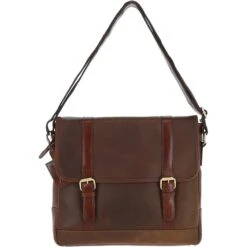 Vintage Cow Oily Leather Messenger Bag Brown/Brandy: FEN-785