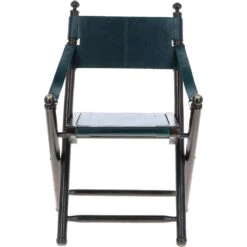 Vintage Folding Leather Chair Green: VIN-37