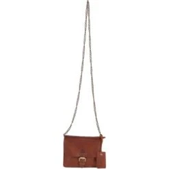 Vintage Mini Leather Cross Body Shoulder Bag With Chain Strap Honey – G27