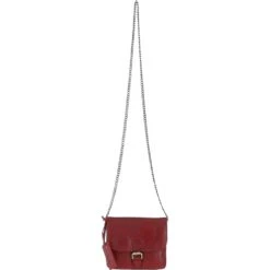 Vintage Mini Leather Cross Body Shoulder Bag With Chain Strap Red – G27