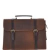 Vintage Oily Hunter Leather Briefcase Brown: Walter