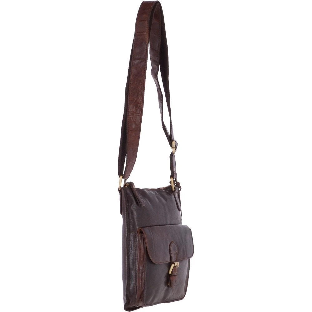 Vintage Small Leather Shoulder Bag Brandy – G20 - Image 4