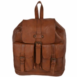 Vintage Wash Leather Rucksack Rust : 7990