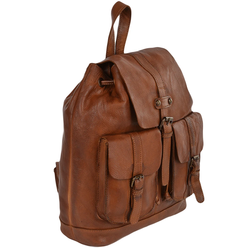 Vintage Wash Leather Rucksack Rust : 7990 - Image 2