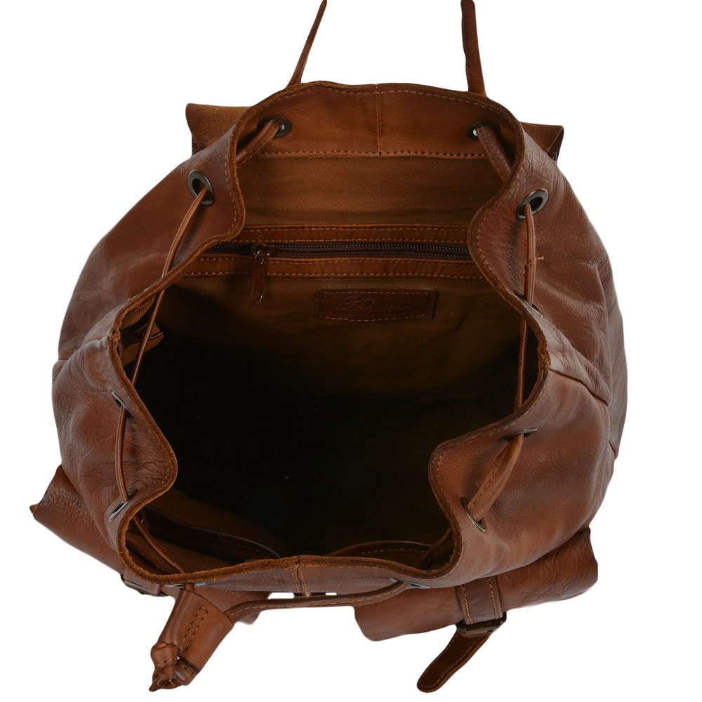 Vintage Wash Leather Rucksack Rust : 7990 - Image 4