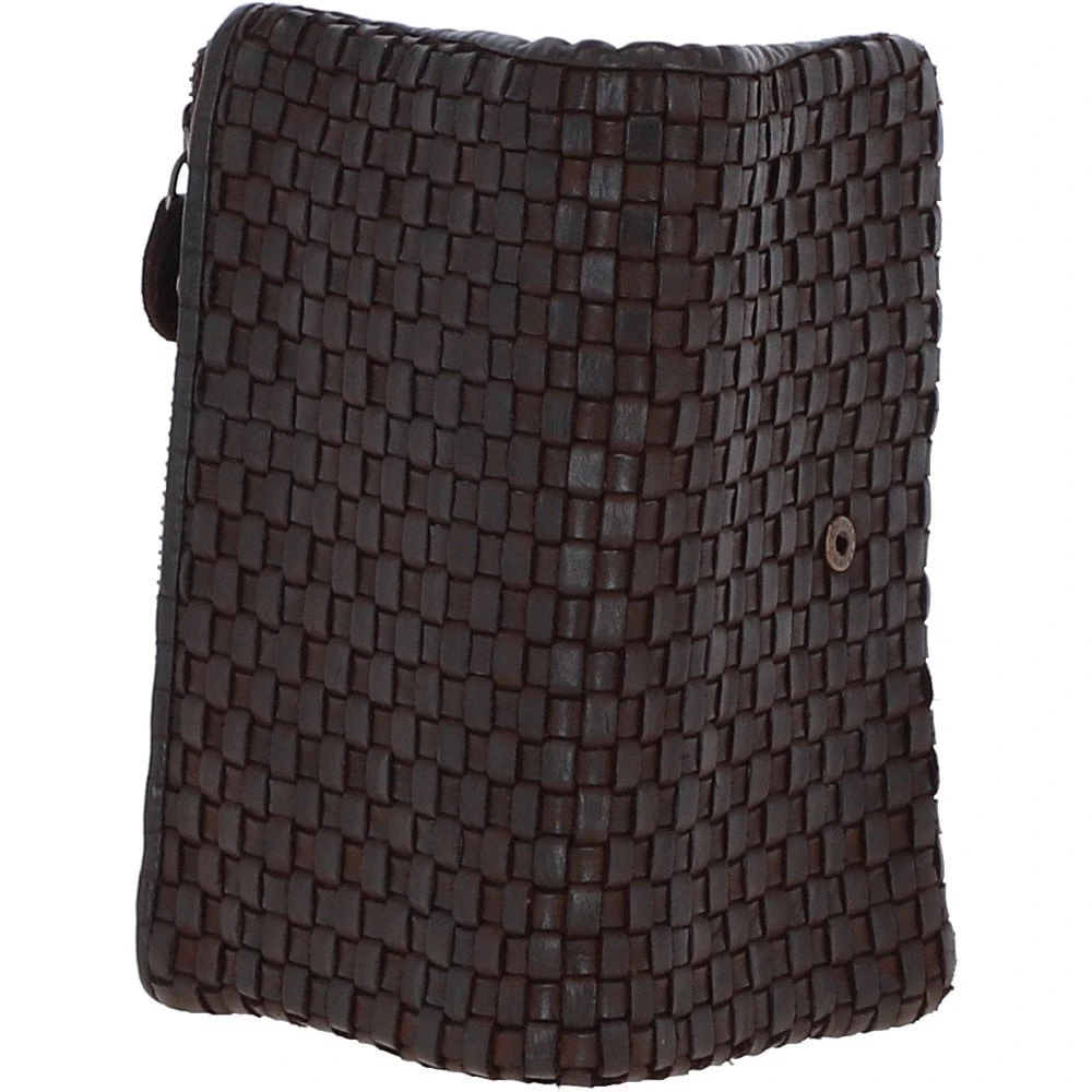 Vintage Woven Leather Medium 18 Card Purse Dark Brown : D-83 - Image 2