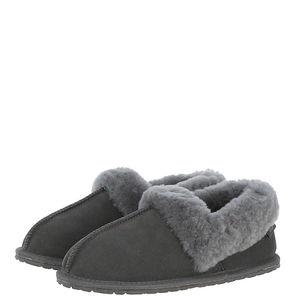 Women's Classic Suede Sheepskin Cuff Slippers Grey : Fen-LCS