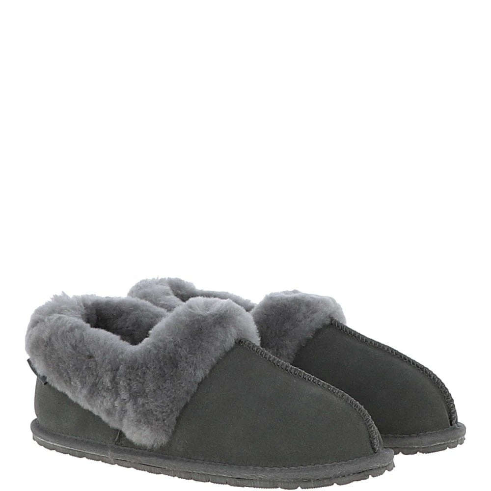 Women's Classic Suede Sheepskin Cuff Slippers Grey : Fen-LCS - Image 3