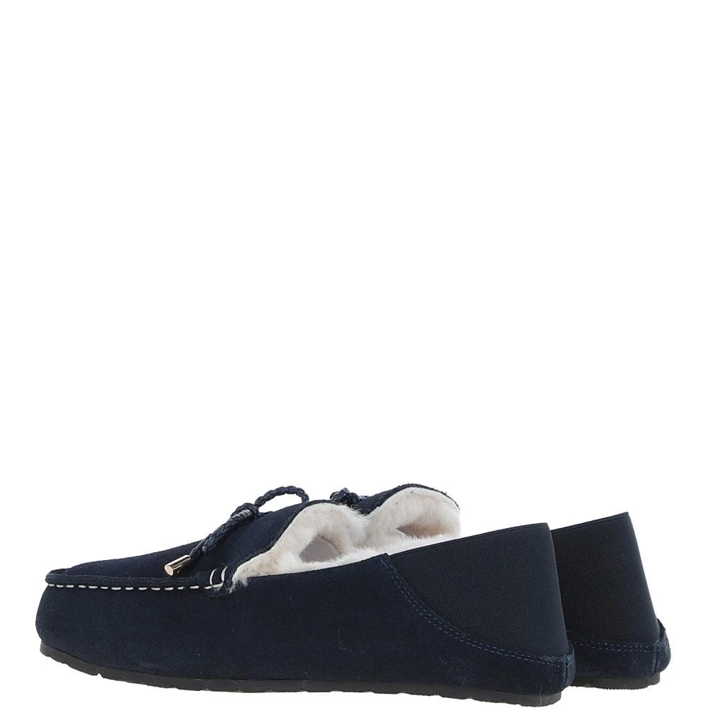 Women's Classic Suede Sheepskin Moccasins Navy: Megan - Image 2