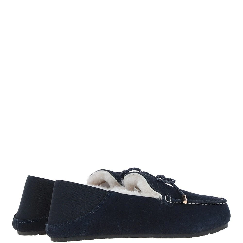 Women's Classic Suede Sheepskin Moccasins Navy: Megan - Image 4