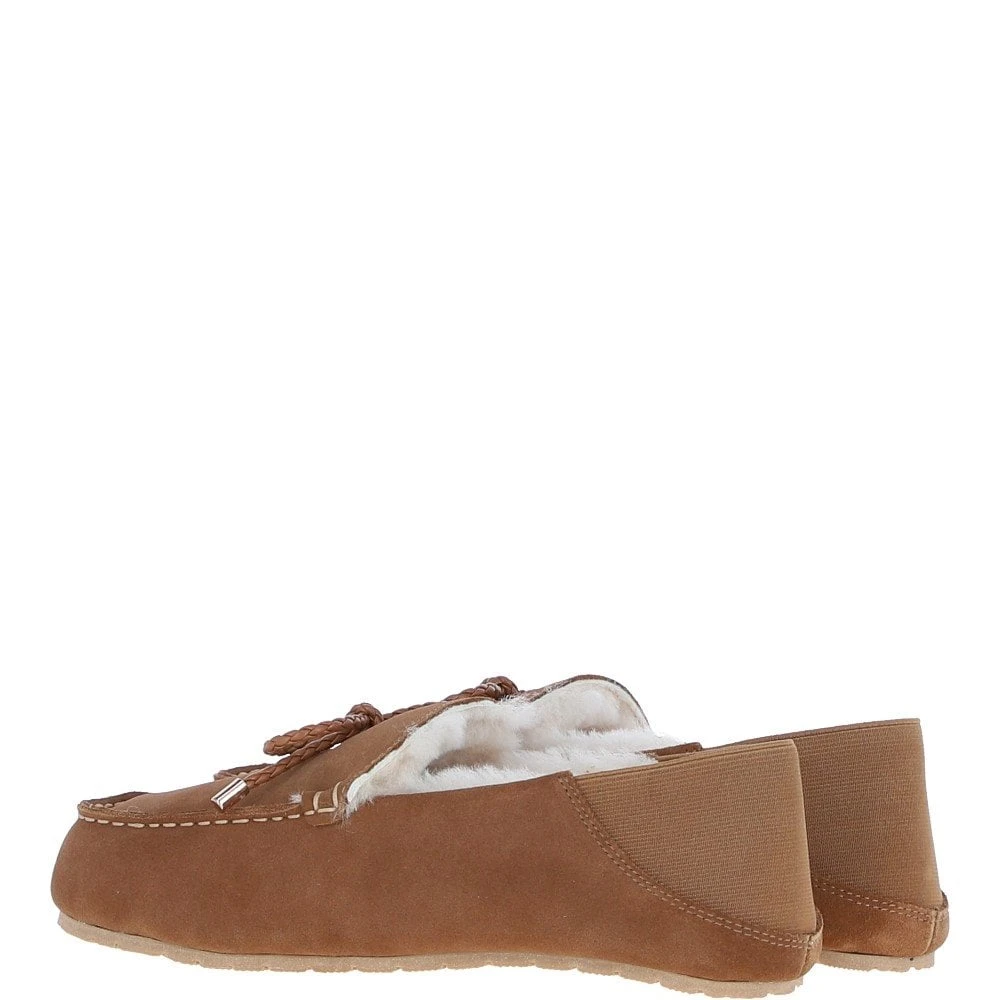 Women's Classic Suede Sheepskin Moccasins Tan: Megan - Image 2