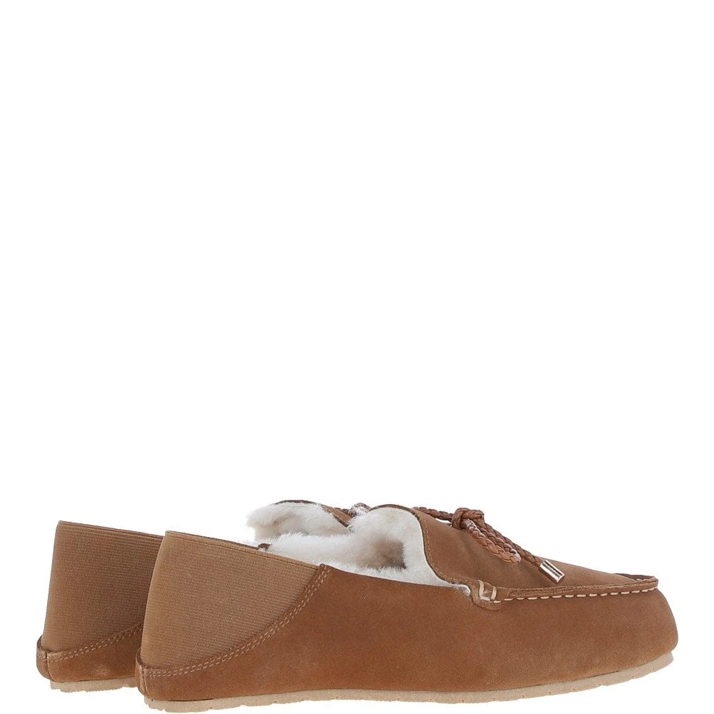 Women's Classic Suede Sheepskin Moccasins Tan: Megan - Image 4