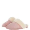 Women's Classic Suede Sheepskin Slippers Pink : Fen-Ladies