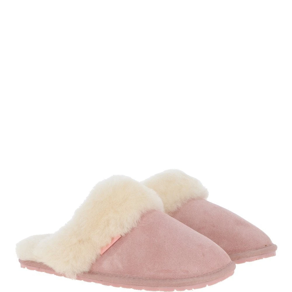 Women's Classic Suede Sheepskin Slippers Pink : Fen-Ladies - Image 3