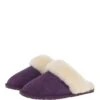 Women's Classic Suede Sheepskin Slippers Purple : Fen-Ladies