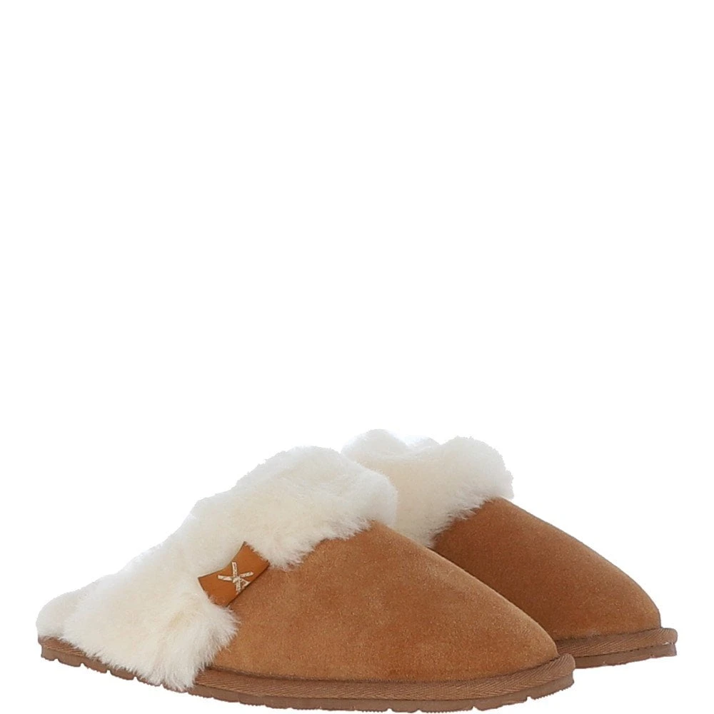 Women's Classic Suede Sheepskin Slippers Tan: Fen-Ladies - Image 3