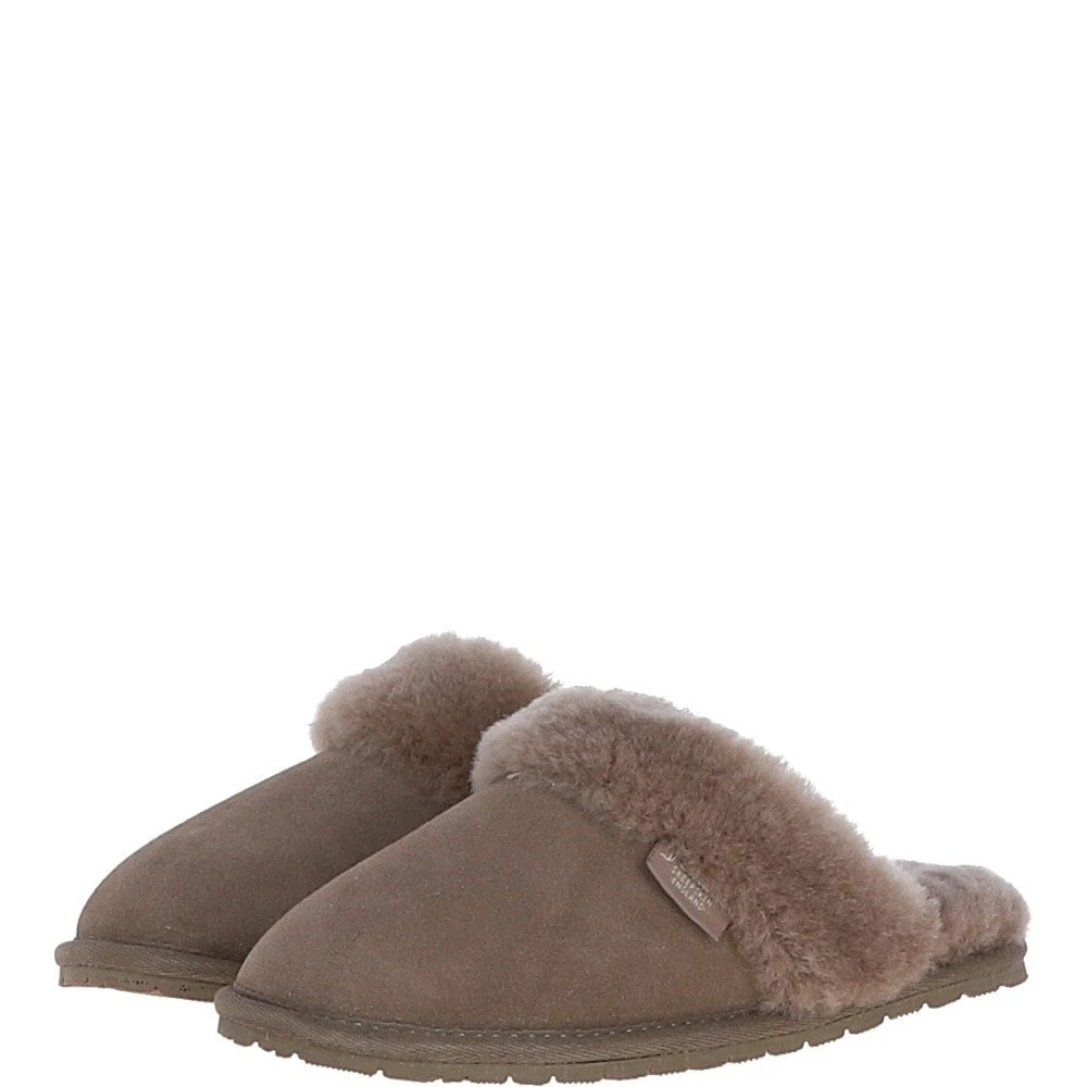 Women's Classic Suede Sheepskin Slippers Taupe: Fen-Ladies