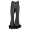 Women's Duck Feather Flared 60's Leather Jeans Black : Flared DJ