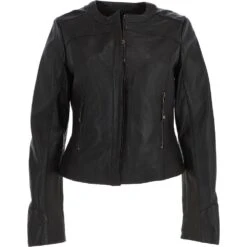 Womens Leather Jacket Brown : Jimena