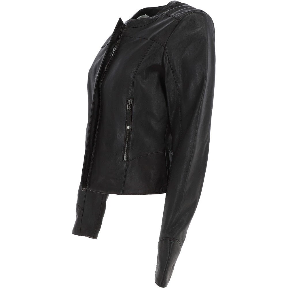 Womens Leather Jacket Brown : Jimena - Image 2