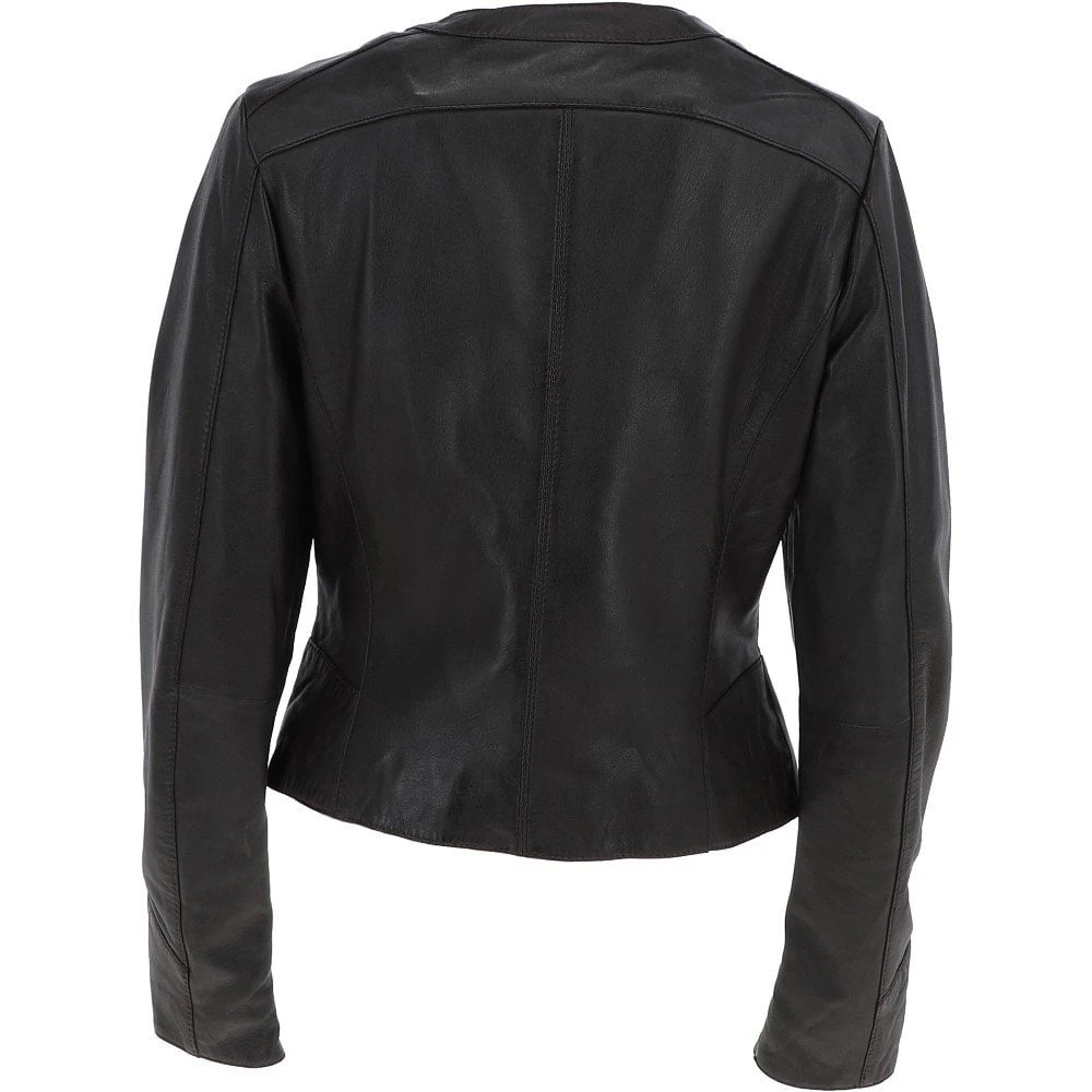 Womens Leather Jacket Brown : Jimena - Image 3