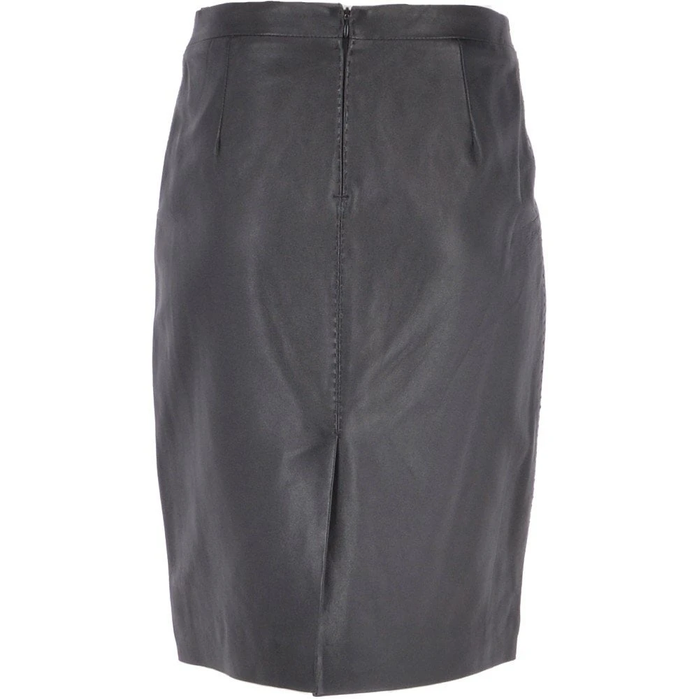 Women's Leather Pencil Skirt Black : V2 Knee - Image 3