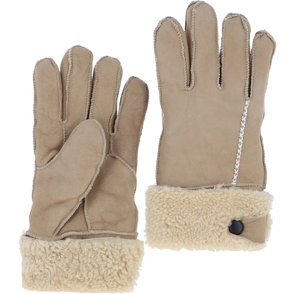 Womens Leather Sheepskin Gloves Light Tan-3: FEN-903