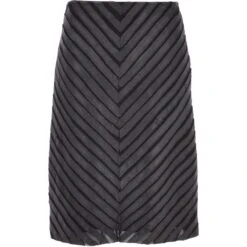 Women's Long 23.5 Inch Leather Skirt Black : Lycra Skirt