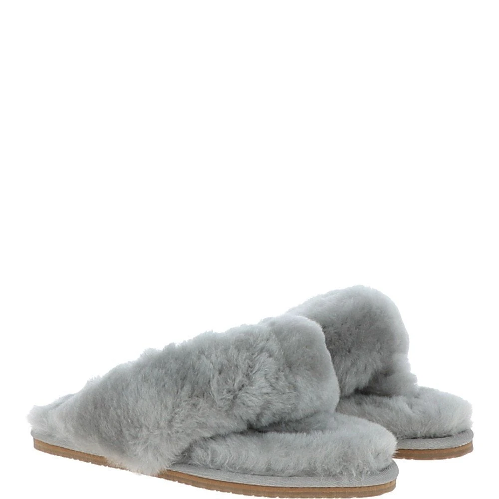 Women's Luxury Sheepskin Flip Flops Grey : Fen-SFF - Image 3