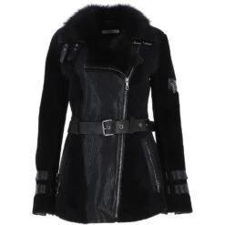 Womens Luxury Sheepskin Jacket Black: NC11