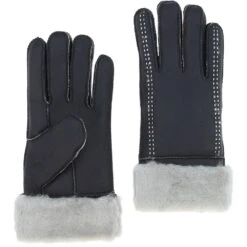 Women's Sheepskin Gloves Black : DB-807