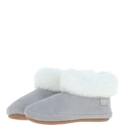  Women's Sheepskin Slippers Light Grey: Ladies Booties