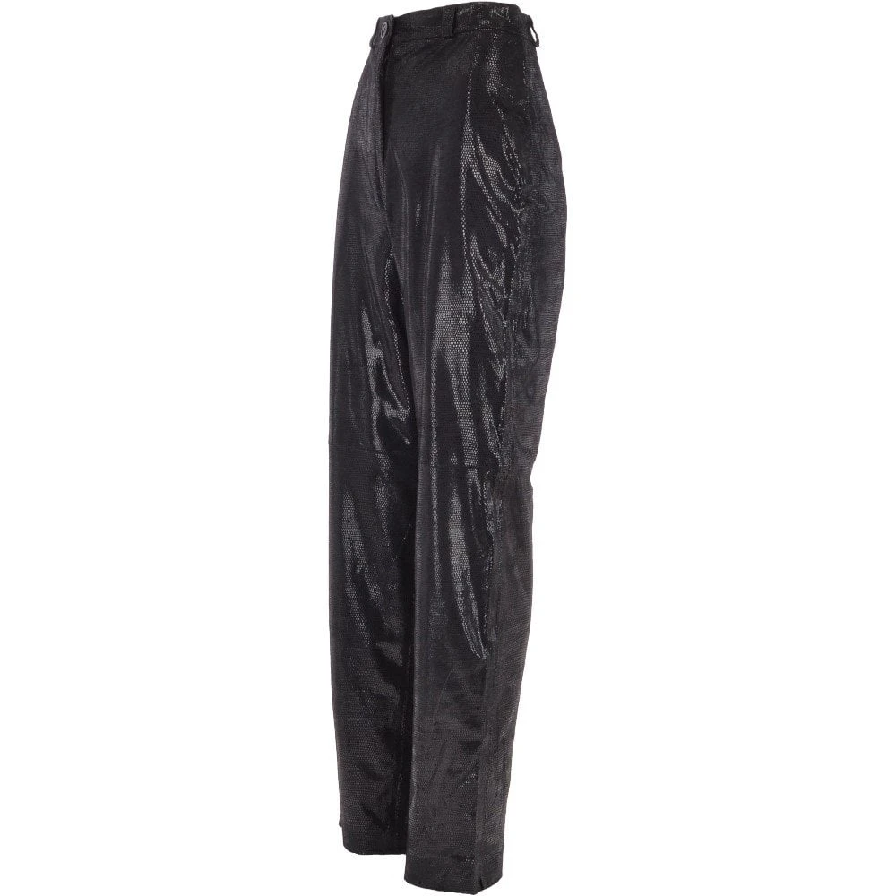 Womens Snake Print Leather Trousers Black/croc: 766 - Image 2