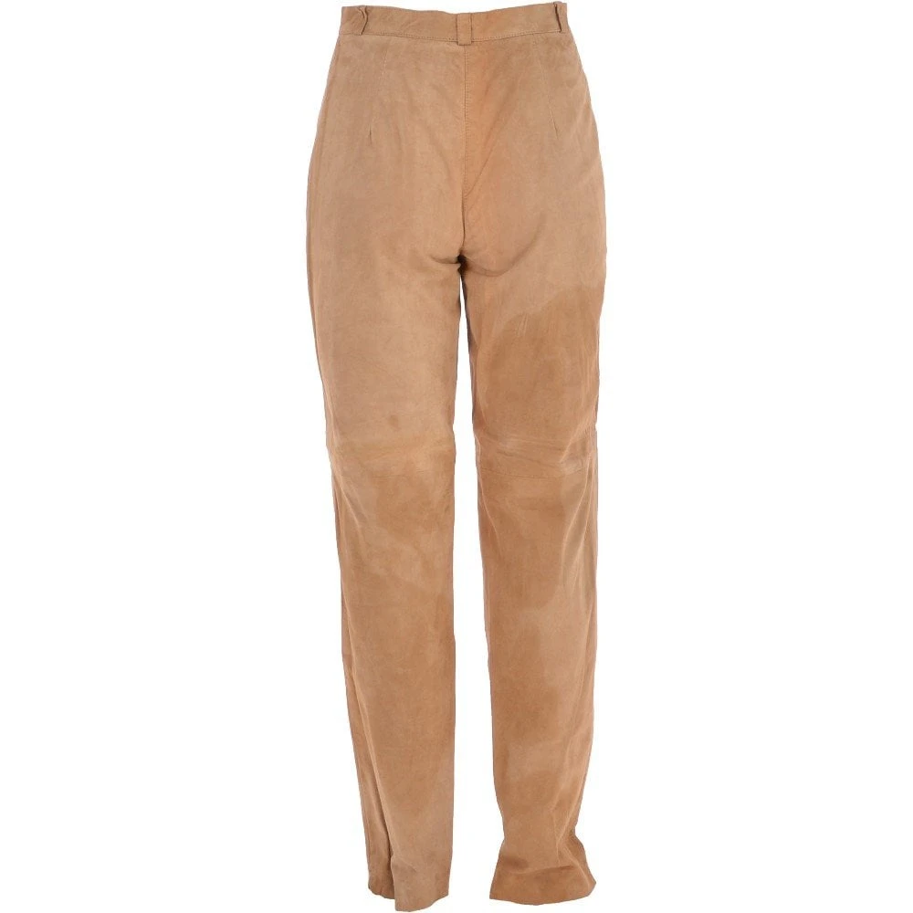 Womens Suede Leather Trousers Sand/Sue : 766 - Image 3