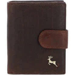 Women's Vintage Wash Leather Wallet Purse Brandy : G-41